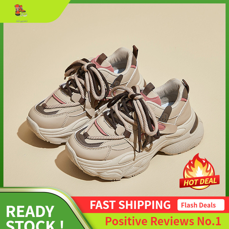 Ddmysports Ins Korean Version New Dad For Women Autumn Student Running Sports Thick Soled Height Increasing Casual Shoes Street Shot G OUTDOOR