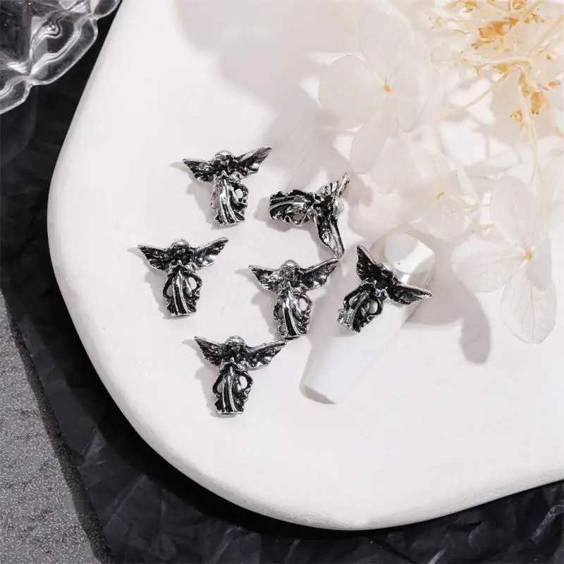 Dark Nail Art Accessories Durable Angel Metal Alloy Dark Series Nail Supplies and Hand Tools Cross Nail Art Jewelry Halloween 3D W240829