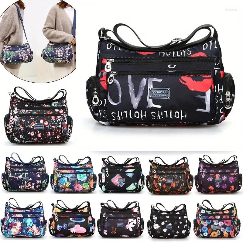 Bag ral Print Crossbody Trendy Nylon Shoulder Women's Multi Layer Messenger For Travel zhanyishengli