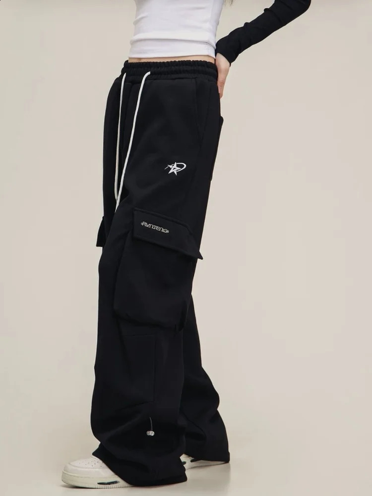 Deeptown Y2k retro streetwear high waist wide leg pocket pants American Grunge hiphop oversized sports summer 240827