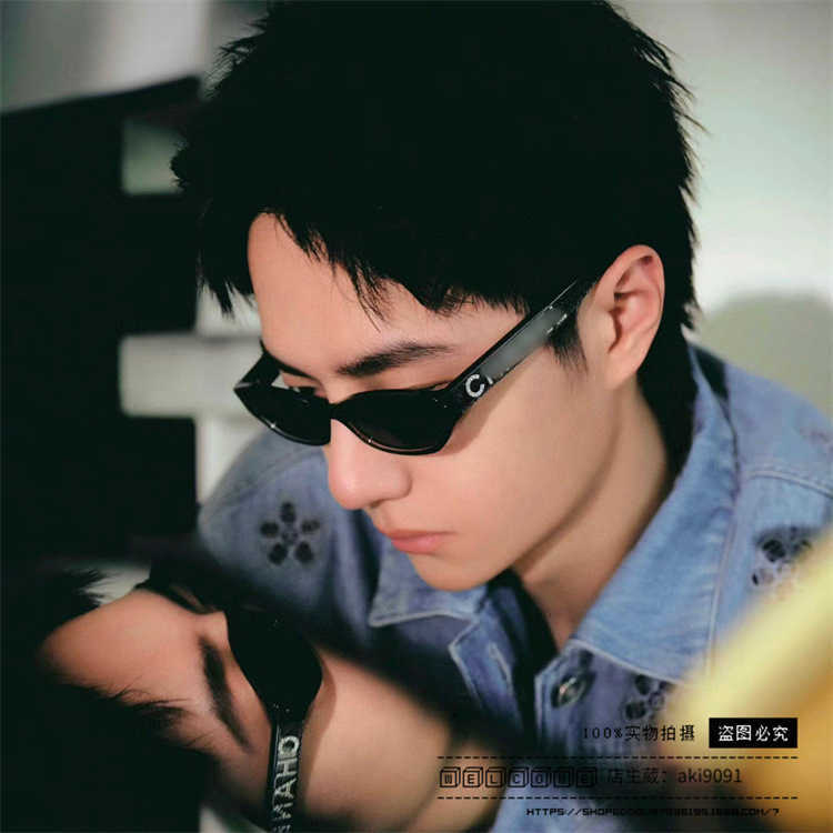 Top Luxury Designer Brand High Quality Sunglasses Ch Letter Cats Eye Wang Yibo Same Style Female A71280