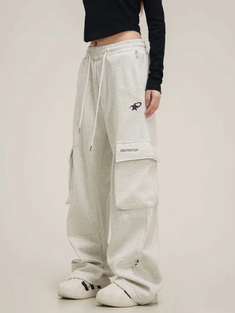 Deeptown Y2k retro streetwear high waist wide leg pocket pants American Grunge hiphop oversized sports summer 240827