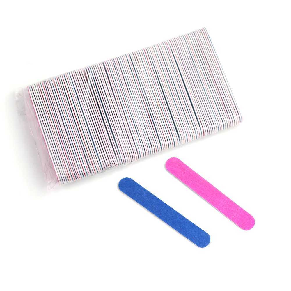 10/50/100 pieces of nail file double-sided buffer 180/240 grain red and blue nail art sanding nail polishing gel removal tool accessories W240829
