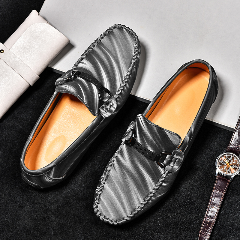 Leather Genuine Comfortable Driving Soft Sole Casual Trend Business Flat Shoes Men's Loafers 8495
