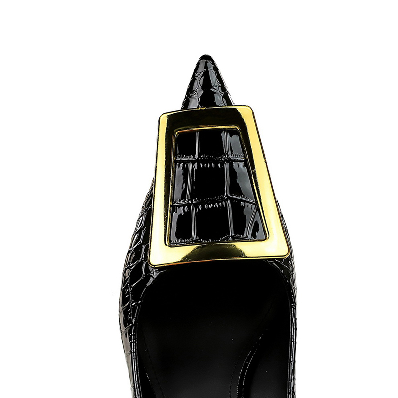 BIGTREE Shoes Women 10 Cm Metal Buckle Ladies Pumps Luxury Women's Banquet Shoes Stilettos High Heels Women Sexy Party Shoes
