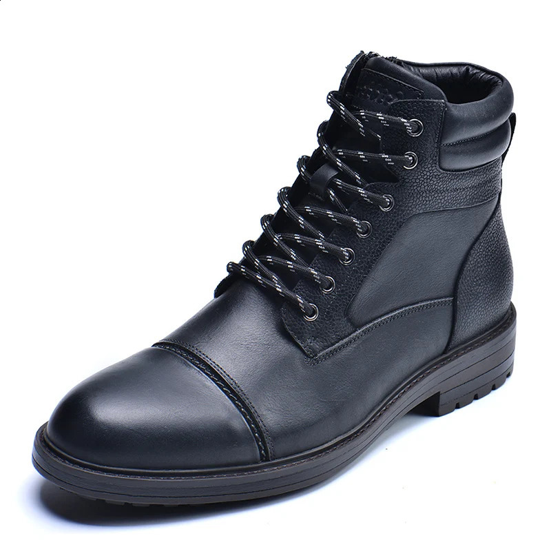 VRYHEID High Quality Men Boots Genuine Leather Autumn Winter High Top Shoes Business Casual British Ankle Boots Big Size 7.5-13 240819