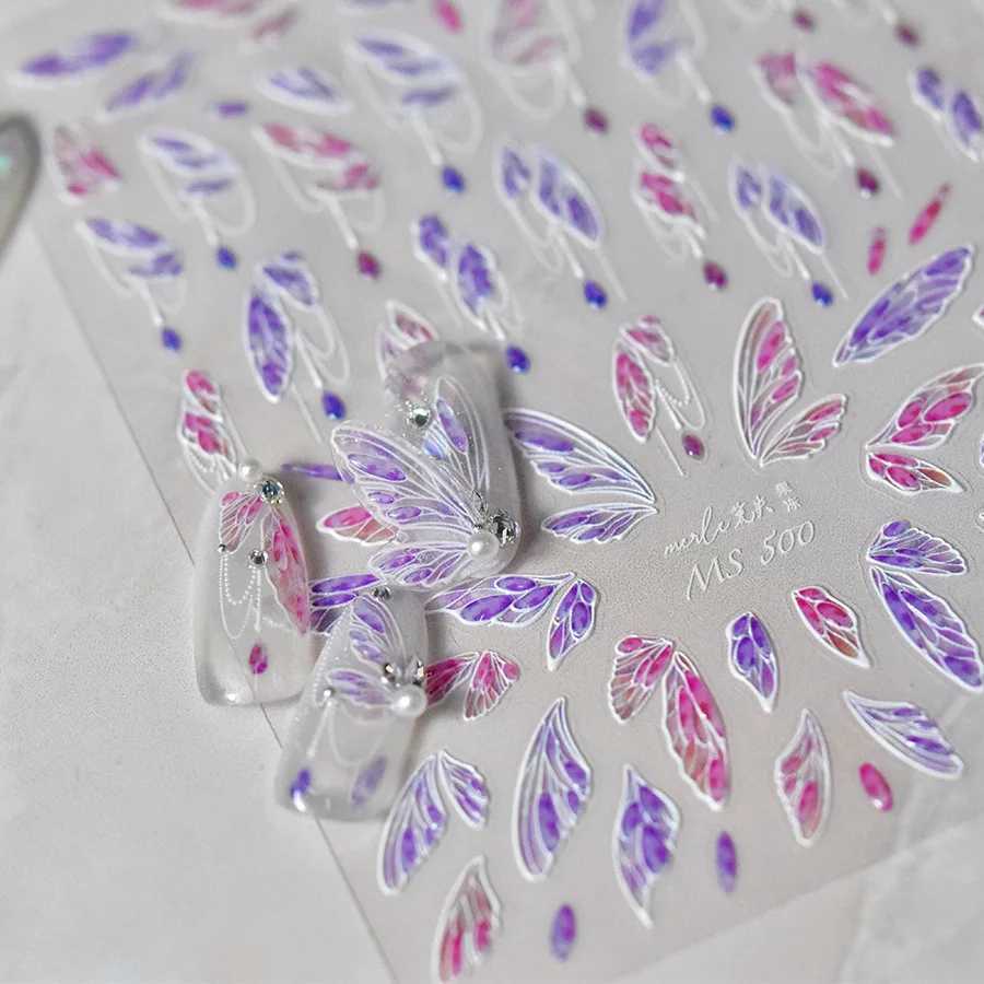 Line Flower Powder Blusher Love Heart High Quality Jelly Series Adhesive Nail Stickers Decorative Art Stickers Design T-2830 W240829