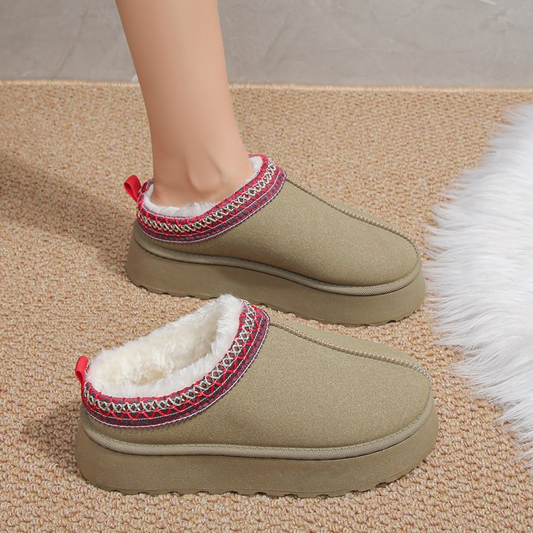 Winter New Retro Women Snow Warm Suede Leather Lazy Loafers Woman Lady Female Flat Bottine Botas Boots Shoes 2023 e53e
