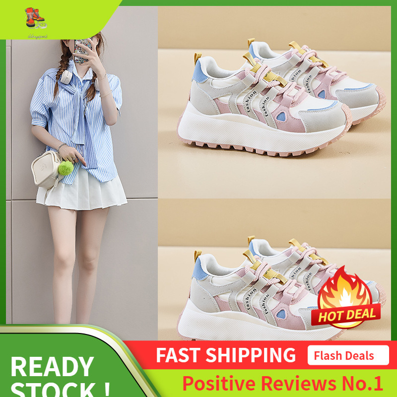 Ddmysports Ins Korean Version New Dad Shoes For Women Autumn Student Running Sports Thick Sole Height Increasing Leisure Street Photo BN OUTDOOR