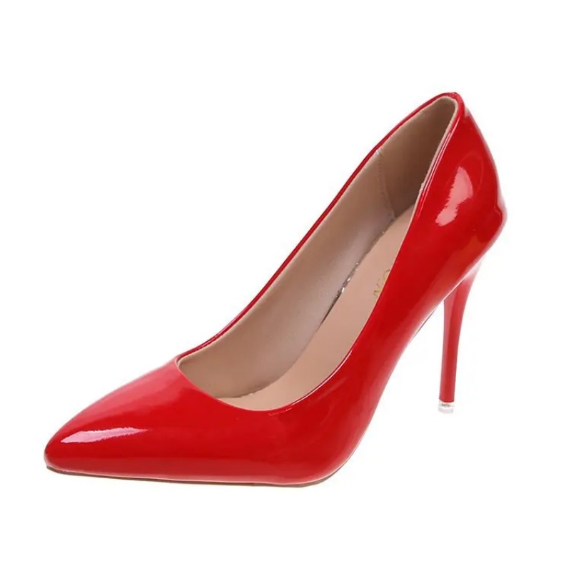 Size Plus Women New Candy Colors Pumps Sexy Pointed Toe Patent Leather Women's High Heels Elegant Dress Shoes 2024 2ea3 's