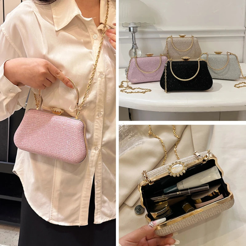 n Womens Evening Bag Party Banquet Flash Wedding Clutch Handbag Shoulder Chain Bolsas 250213