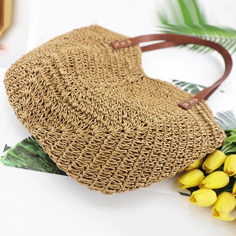 2025 NEW Totes Summer Women Straw Handbags Hands Woven Shoulder Bag Female Vacation Tote Purse For Travel Shopping zhanyishengli