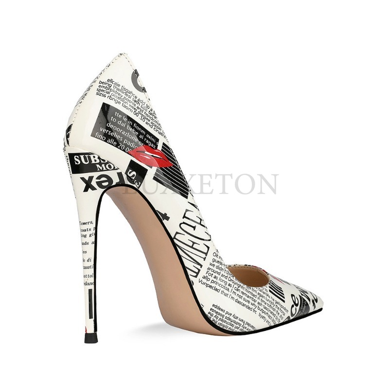 Ultra-High Graffiti New Heels | Pointed Toe Pumps Hot Street Fashion Women Shoes