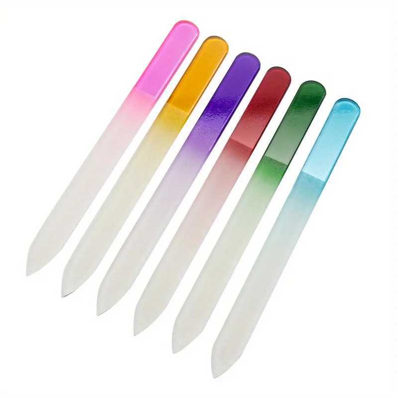 6 high-quality crystal glass nail files - double-sided safety suitable for natural nails and acrylic nails suitable for ergonomics W240829