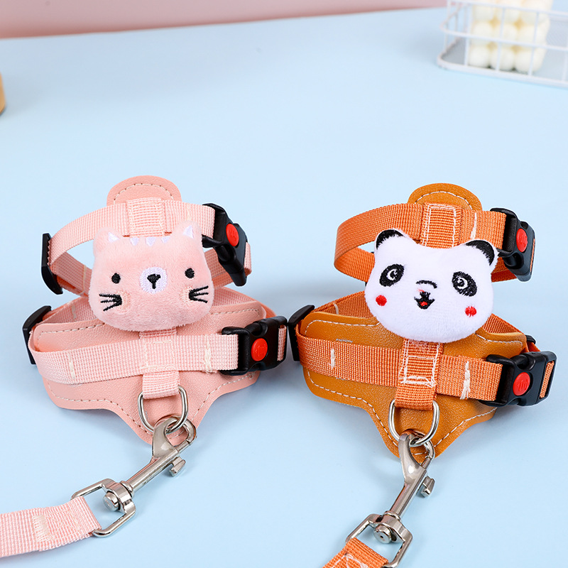 Dog Harness and Leashes Set Adjustable Cat Harness Leash Vest Small Dog Teddy Bichon Pomeranian Walking Leash Pet Accessories