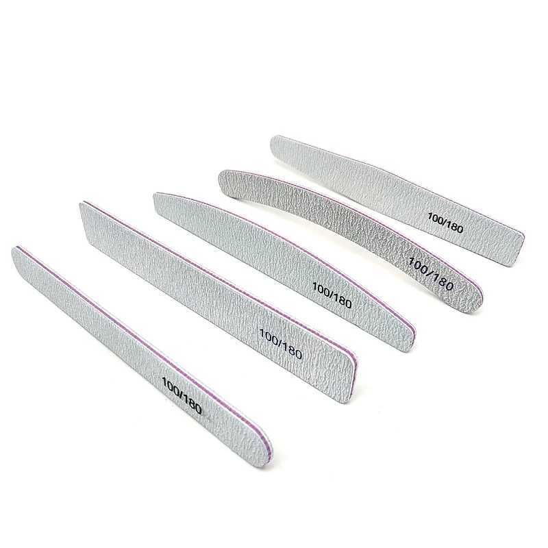 Five professional nail files 100/180 gel varnish set rubber polishing surface sander W240829