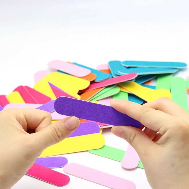 10/20pcs wooden nail file 9cm double-sided sanding buffer block polishing nail file manual tool professional sandpaper finger W240829