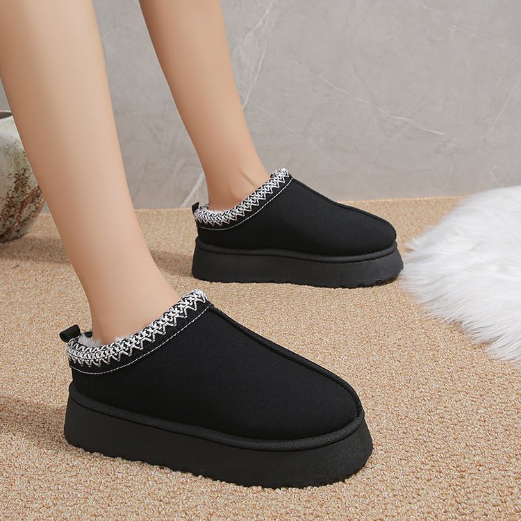 Winter New Retro Women Snow Warm Suede Leather Lazy Loafers Woman Lady Female Flat Bottine Botas Boots Shoes 2023 e53e