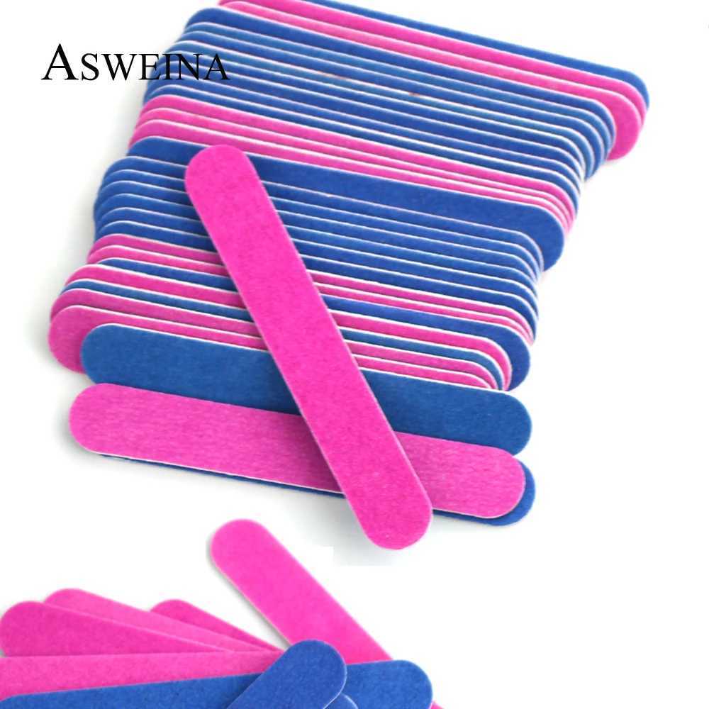 10/50/100 pieces of nail file double-sided buffer 180/240 grain red and blue nail art sanding nail polishing gel removal tool accessories W240829