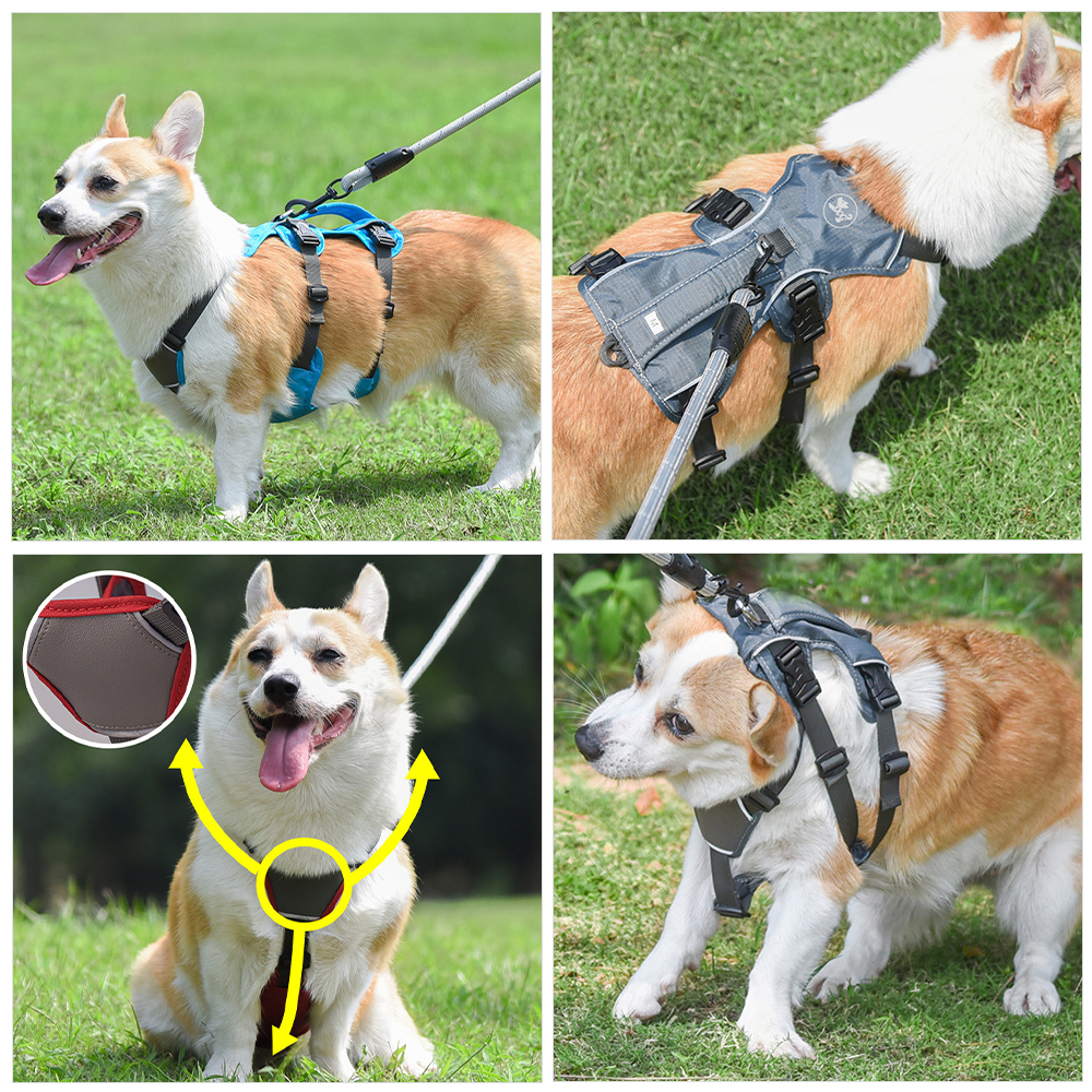 Oxford Cloth Pet Dog Harness Waterproof Adjustable Vest Style Reflective Dog Harness for Medium，Large Dogs and Cats Pet Supplies
