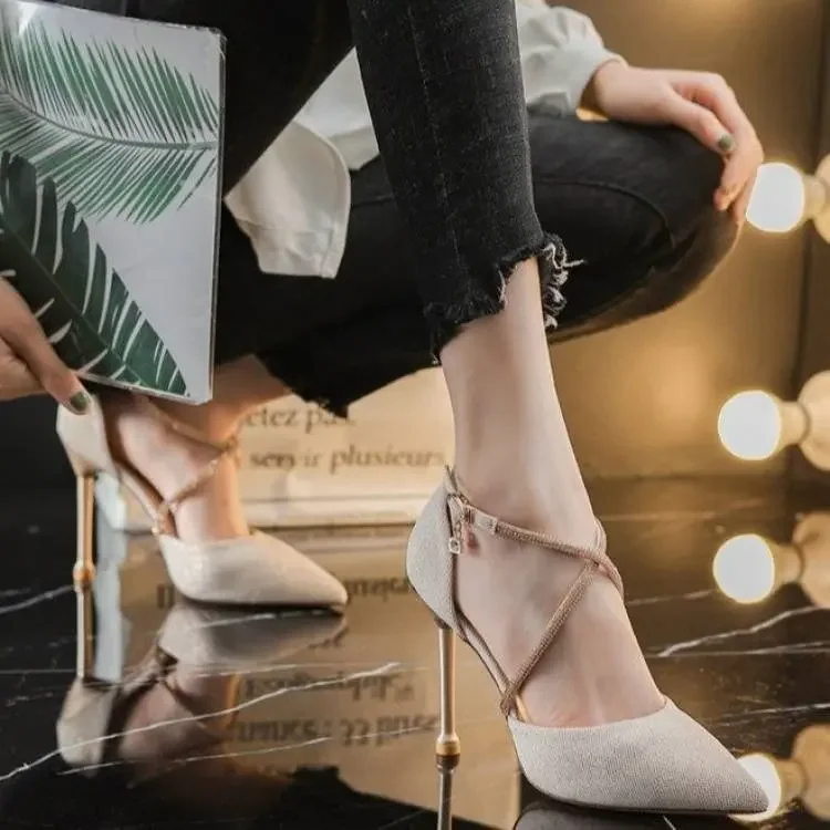 New 2022 fashion summer Sexy Stiletto High Heels New pumps Ladies Pointed Toe Shallow Party Shoe for wedding women black shoes d648