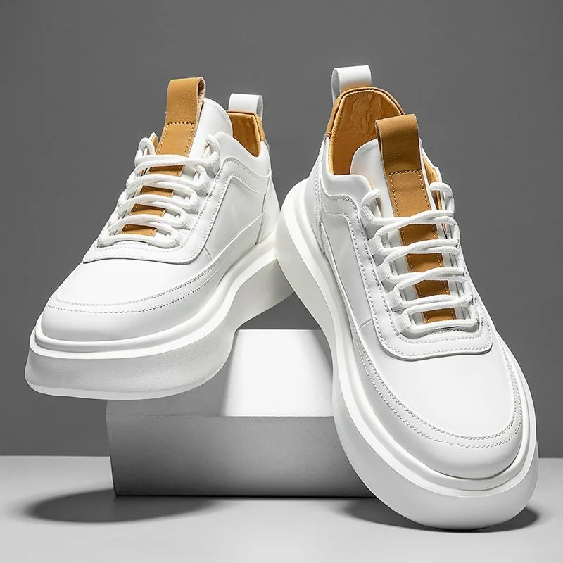 New Men's Shoes Breathable Trendy All-match Sneakers Inner Heightened Casual Shoes Vulcanized Small White Shoes Men 2024