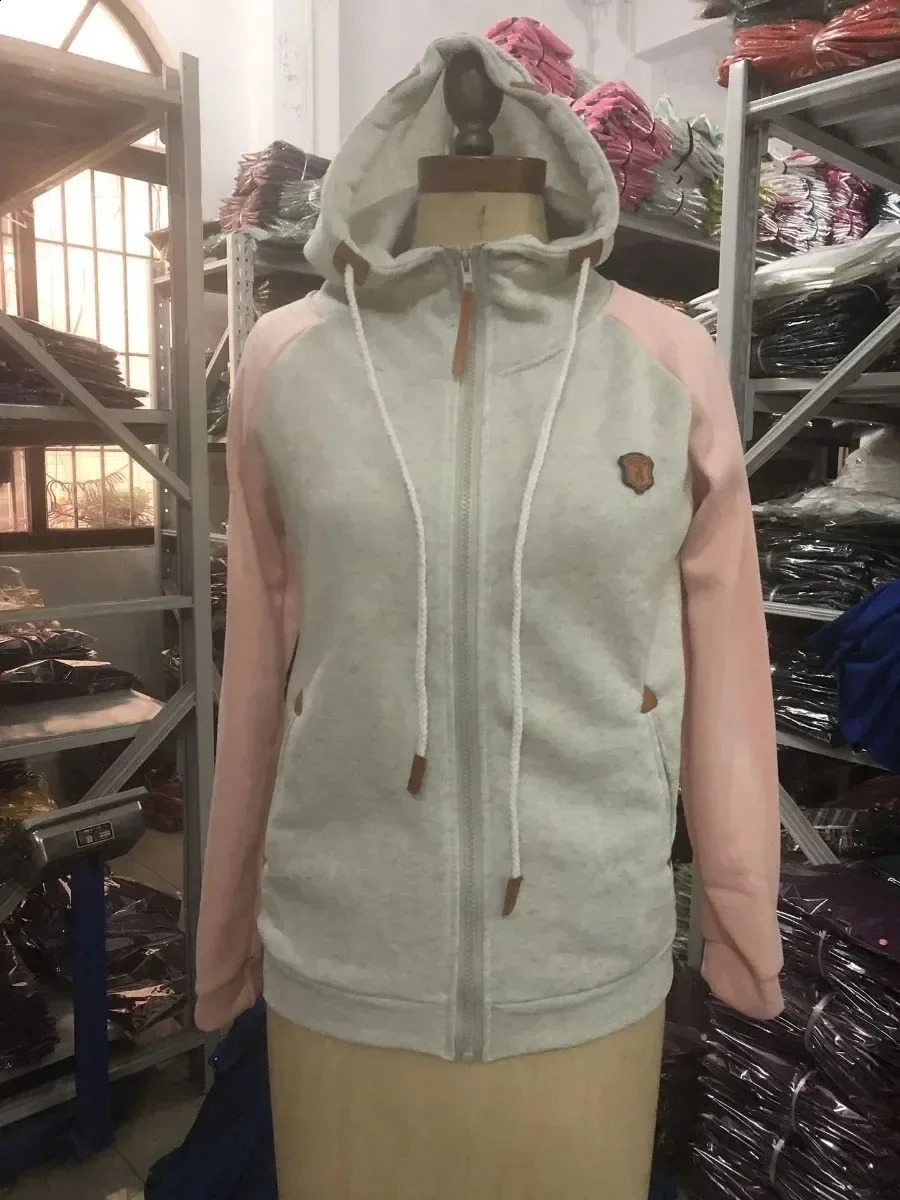 Womens Casual Hoodie Jacket Zipper Mixed Color Coat Top Sportswear Large Dress 240827