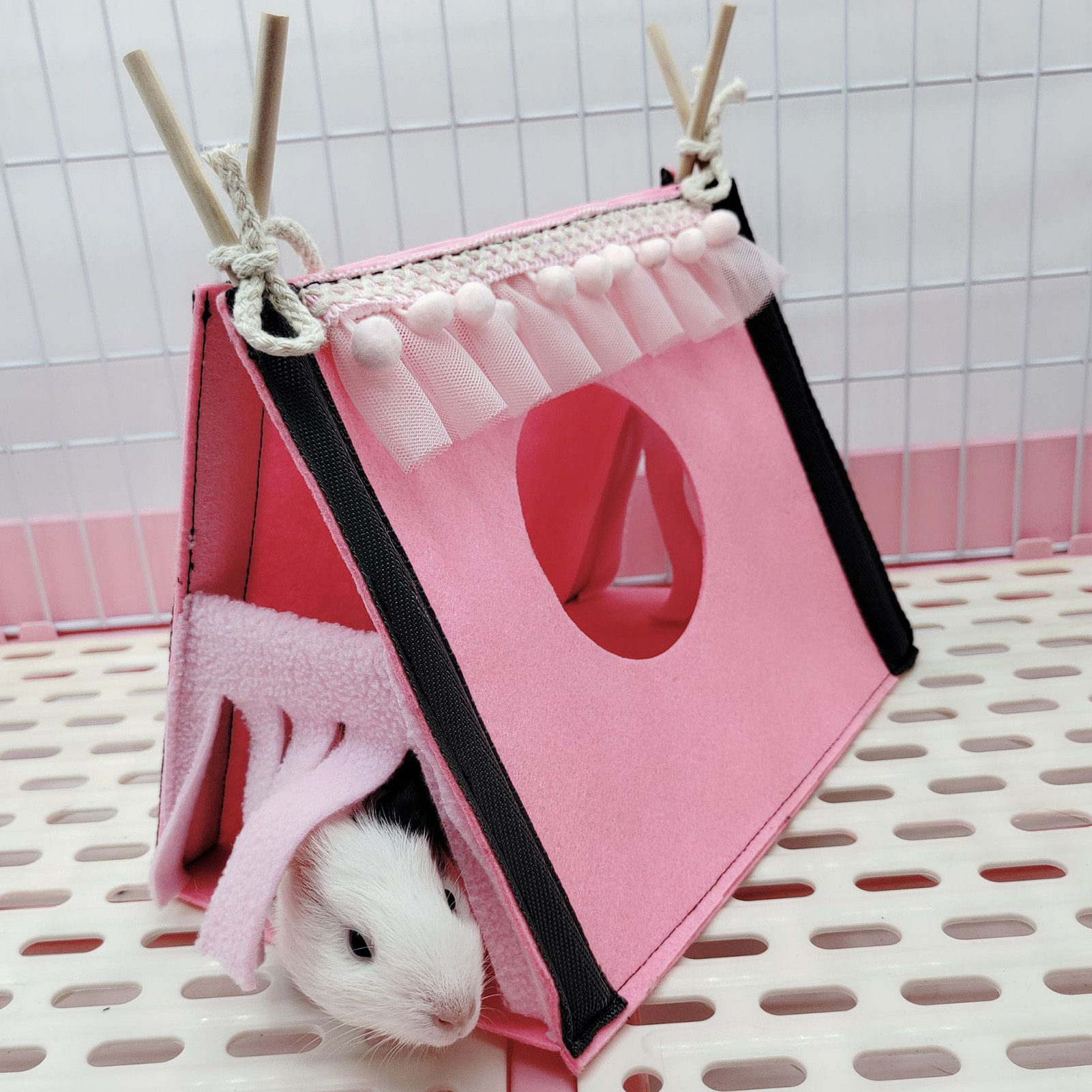 Hamster Hideout Tent Rabbit Rat Tunnel House Small Animal Tube Toy Warm Nest Habitat Pet Supplies