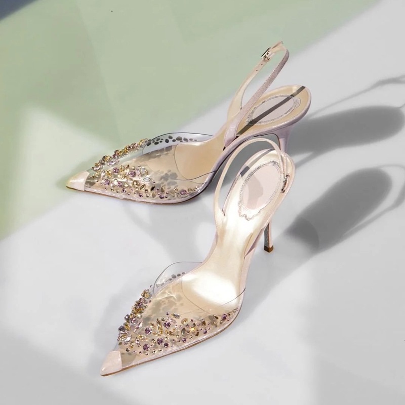 Eilyken Transparent PVC Clear Rhie Pumps Women Fashion Sgbac Buckle Strap Stripper Thin Heels Party Bridal Shoes 9d5f 0837