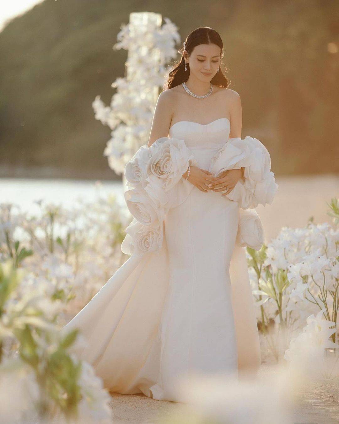 Handmade Flowers Wedding Dress Satin Mermaid Backless Bridal Gowns Custom Made 2 Pieces Wraps vestidos de novia