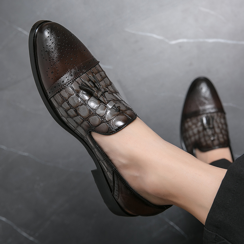 Leather New Designer Men's Dress Formal Casual Business Stylist Wedding Loafers Moccasins Italian Male Oxfords Man Shoes for Men 5ec5