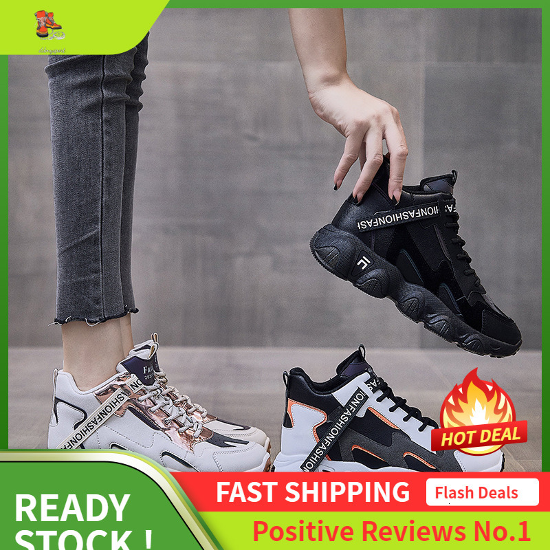 Ddmysports Ins Korean Version High Top Dad Shoe Trend Spring New Item Student Height Increasing Sports Women S Casual Shoes OUTDOOR