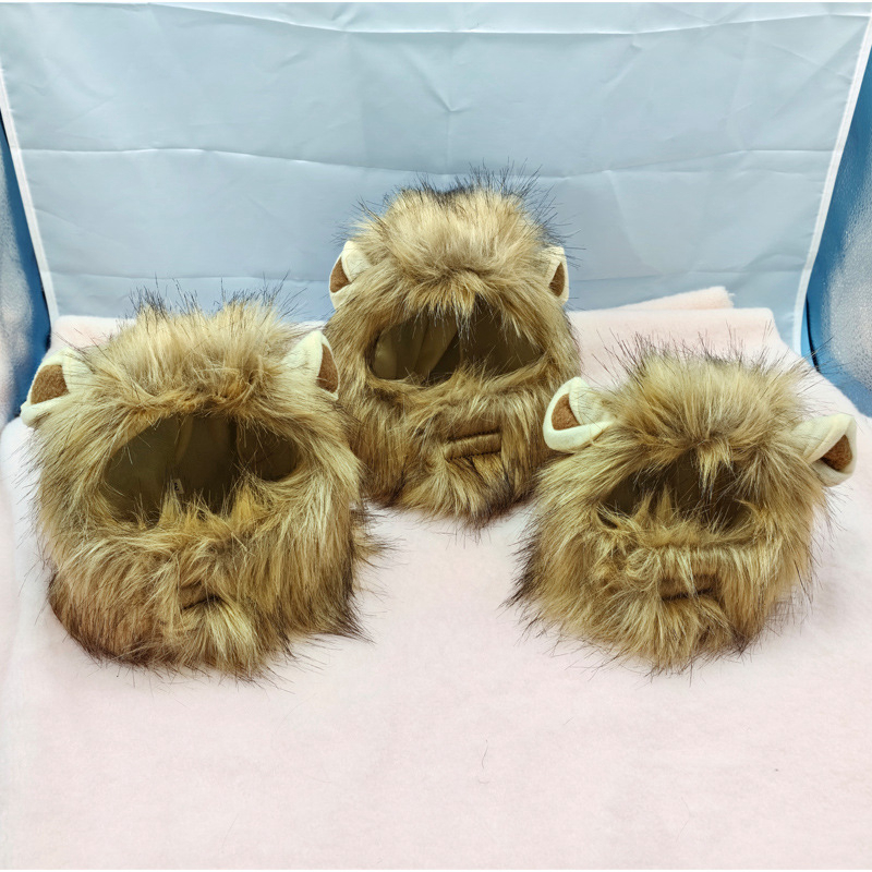 Lion Mane Wig for Cats, Pet Halloween Costume Cat Puppy Wig, Adjustable Washable, Cute Pet Hat for Cat Dog Costume Pet (Medium) N09