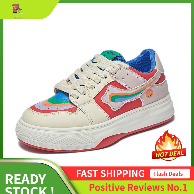 Ddmysports Instagram Korean Edition Little White Spring New Student Versatile Colored Board Flat Bottom Casual Shoes For Women OUTDOOR