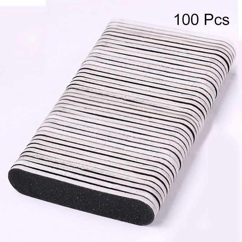 100/50/20/10/5/1 piece black professional mini nail file set washable frosted polished block nail art processing tool W240829