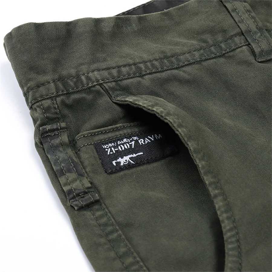 Pocket mens Trouser casual pure cotton cargo cuff pants mens outdoor sports travel Trouser tactical work pants W240829