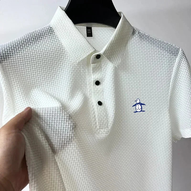 High Quality Summer Men Cool Polo Shirt Short Sleeved Tops Tshirt Mens Fashion Casual Golf Clothing 240829