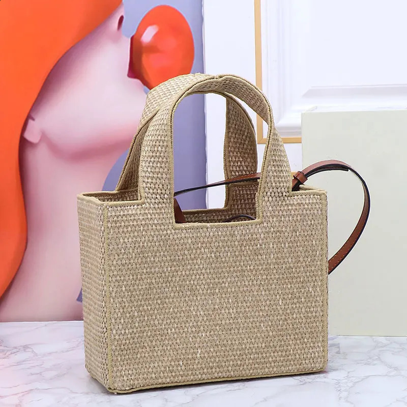 Woven Tote Fashion Travel Vacation Beach Bag Ladies Handbag Summer Classic Versatile Women Shoulder Crossbody 240830 67ce