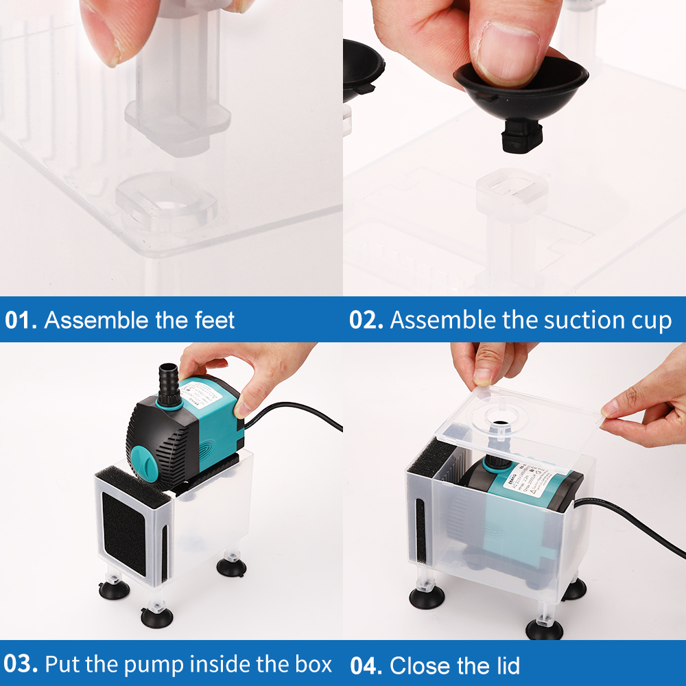 Aquarium Water Pump Protection Box Increase Height Filter Acrylic Box Sand Prevention Shock Absorption For Fish Tank