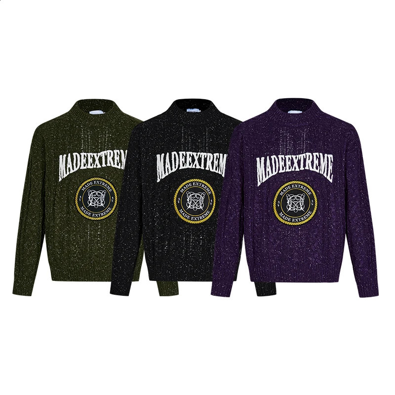 Creating Extreme Campus Classic Retro Thick Twisted Snowflake Sweater for Couples 240829