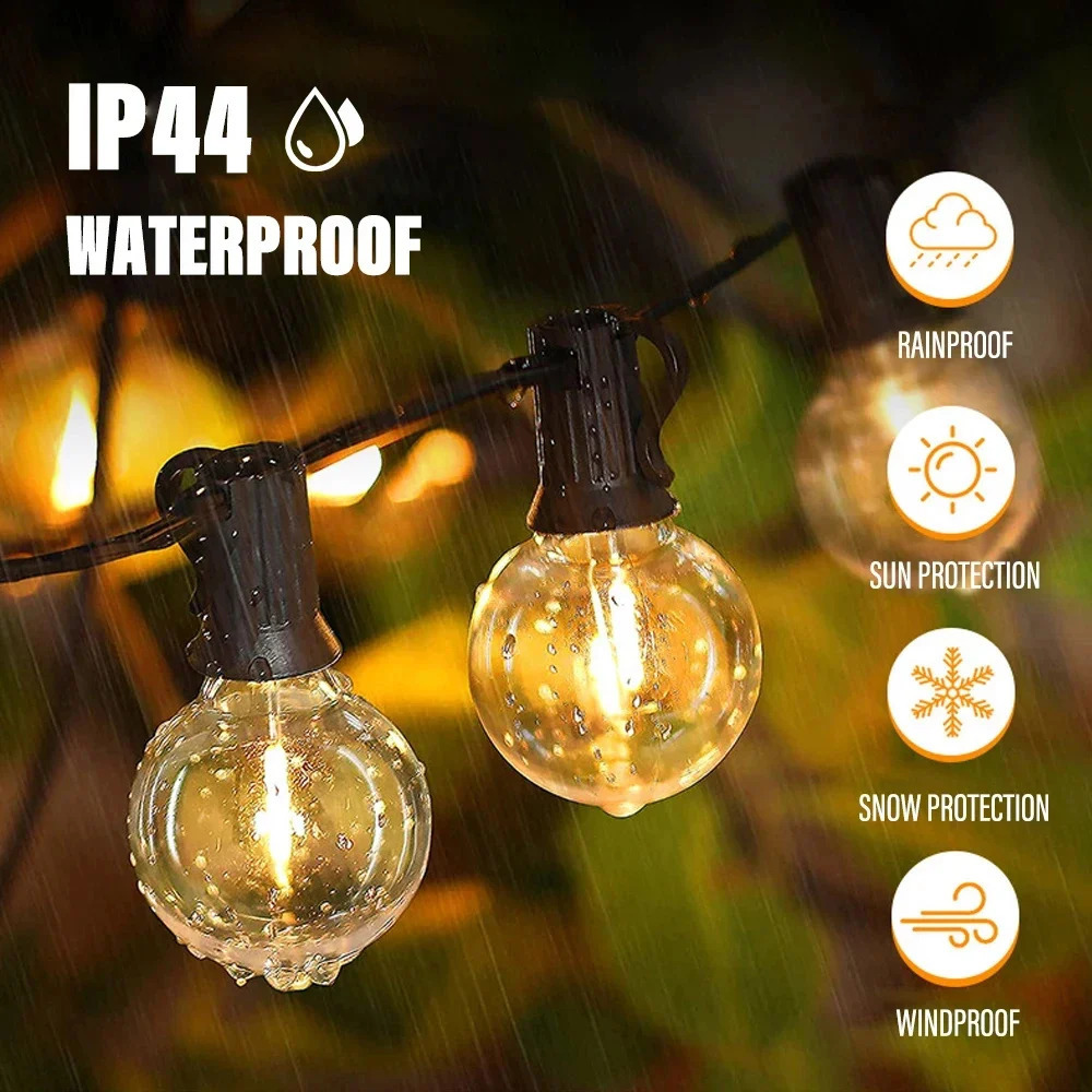 LED G40 Ball String Light Waterproof Outdoor Garden String Light Terrace Garden Bar Christmas Party Decoration 240829 ww - view 5