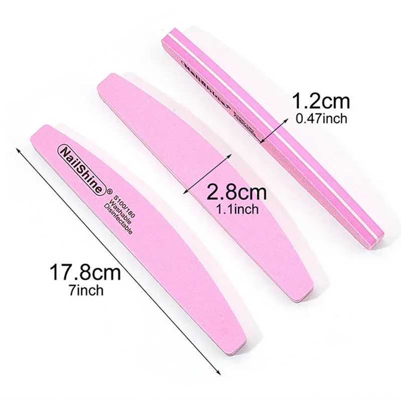 10Pc double-sided nail file block 100/180 grit sponge nail polishing buffer sanding machine nail polishing tool W240829