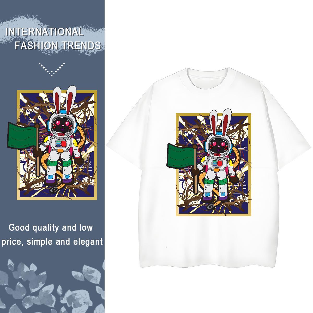 Popular Women Tshirts 230g 100% Cotton planet Casual Woman T Shirts Breathable Custom Print Oversized Tops Tees
