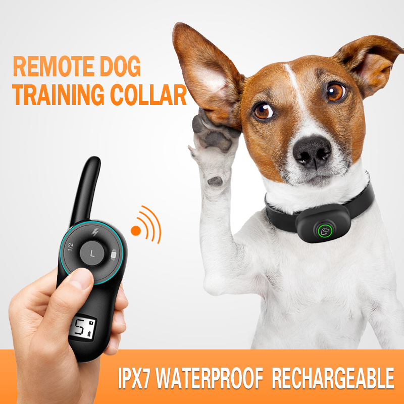 Anti Bark Dog Training Collar IP67 Waterproof Electric Shock Vibration Beep No Barking USB Rechargeable Remote Control Collar