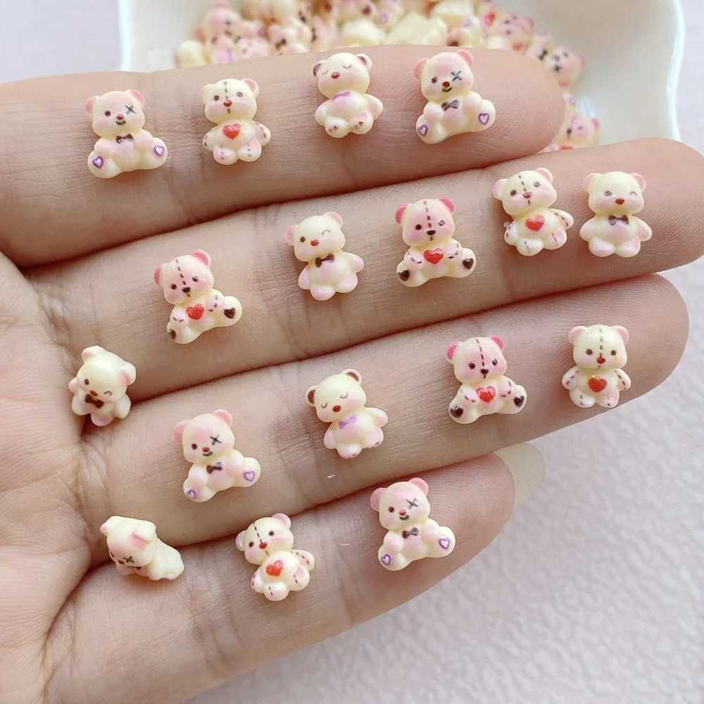 100 Cute Mini Cartoon Bear Nail Art Resin Designer Charm DIY Craft Nail 3D Decorative Jewelry W240829