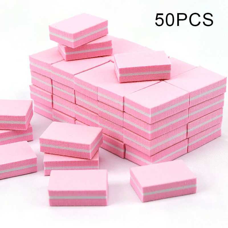 50 pieces of double-sided mini nail file color sponge nail polish buffing buffer polishing manipulation tool W240829