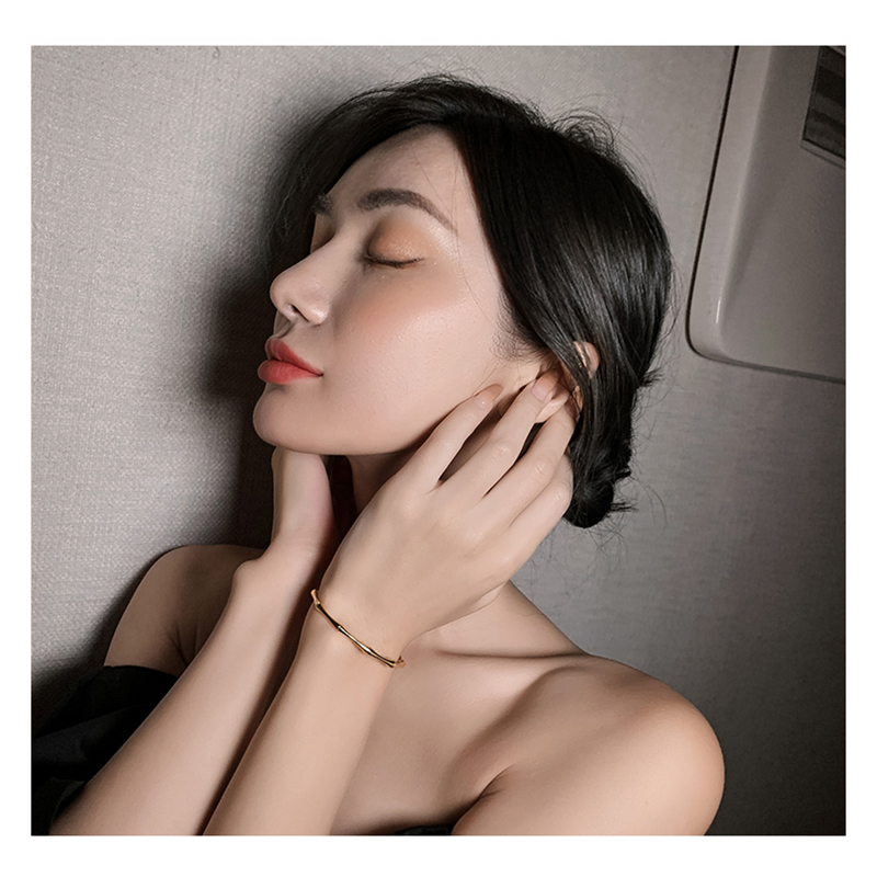 Stainless Steel Gold Color Bamboo Joint Bangles 2024 Trend designer Bracelet for Women Men Romantic Party Gift Fashion Jewelry 18k Gold Luxury jewelry