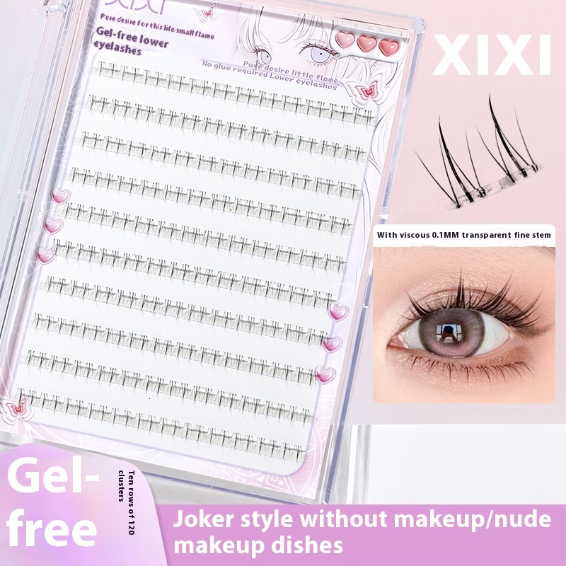 Xixi Moms Touch Translucent Lower Lash Extension - Easy Application Non-Gluing Fake Eyelashes