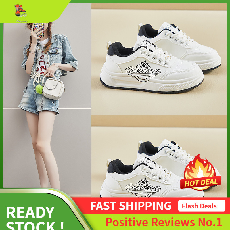 Ddmysports Autumn White New Korean Edition Ins Female Students Thick Soled Eight Increasing Sports Board Casual Shoes Q OUTDOOR