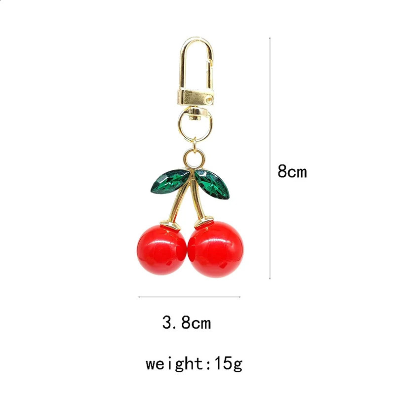 Trendy Alloy Cherry Keychain Charm Accessory Womens Bag Car Pendant Adornment Individualized Decoration For Women 240829